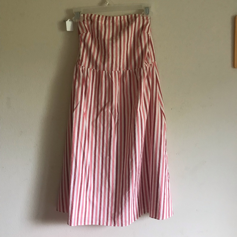 Strapless striped JCrew Dress